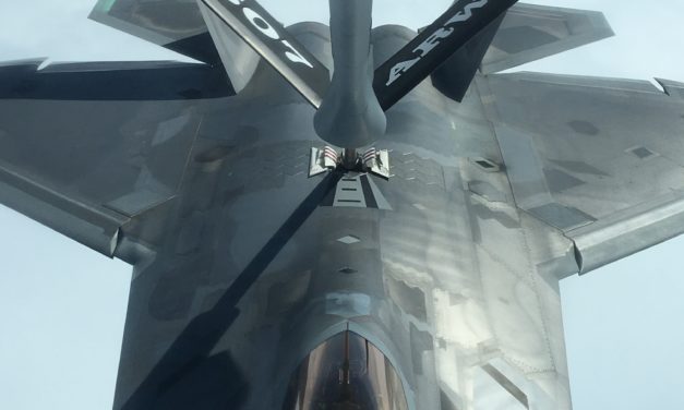 Reservists refuel Tyndall F-22 Raptor following hurricane