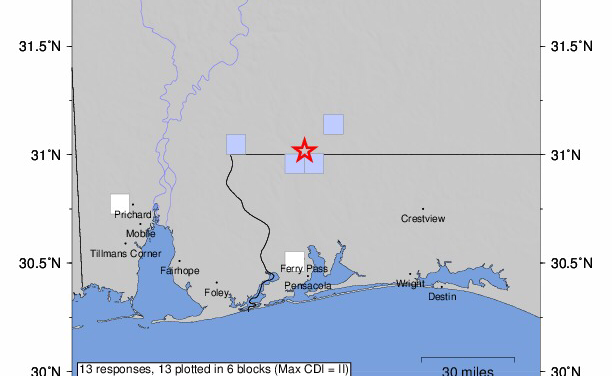 Another Earthquake near NW Florida – M 3.1