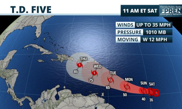 Tropical Depression Five forms in Atlantic