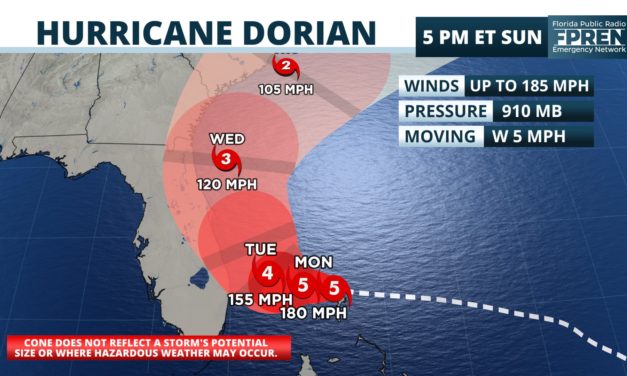 Hurricane Warnings Issued in SE Florida ahead of Hurricane Dorian