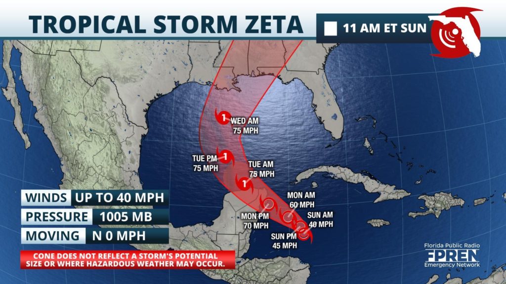 Tropical Storm Zeta Forms. Risk to Northern Gulf Coast Increases - WKGC ...