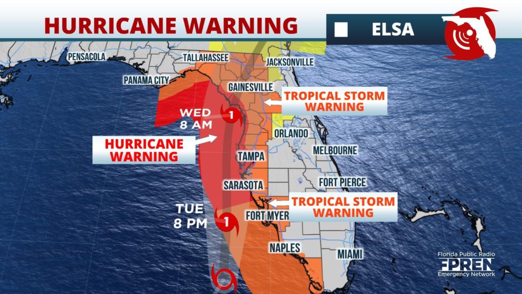 Hurricane Warning Issued from Nature Coast to Tampa as Elsa Strengthens ...