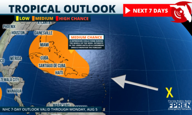 Tropical disturbance could develop this week