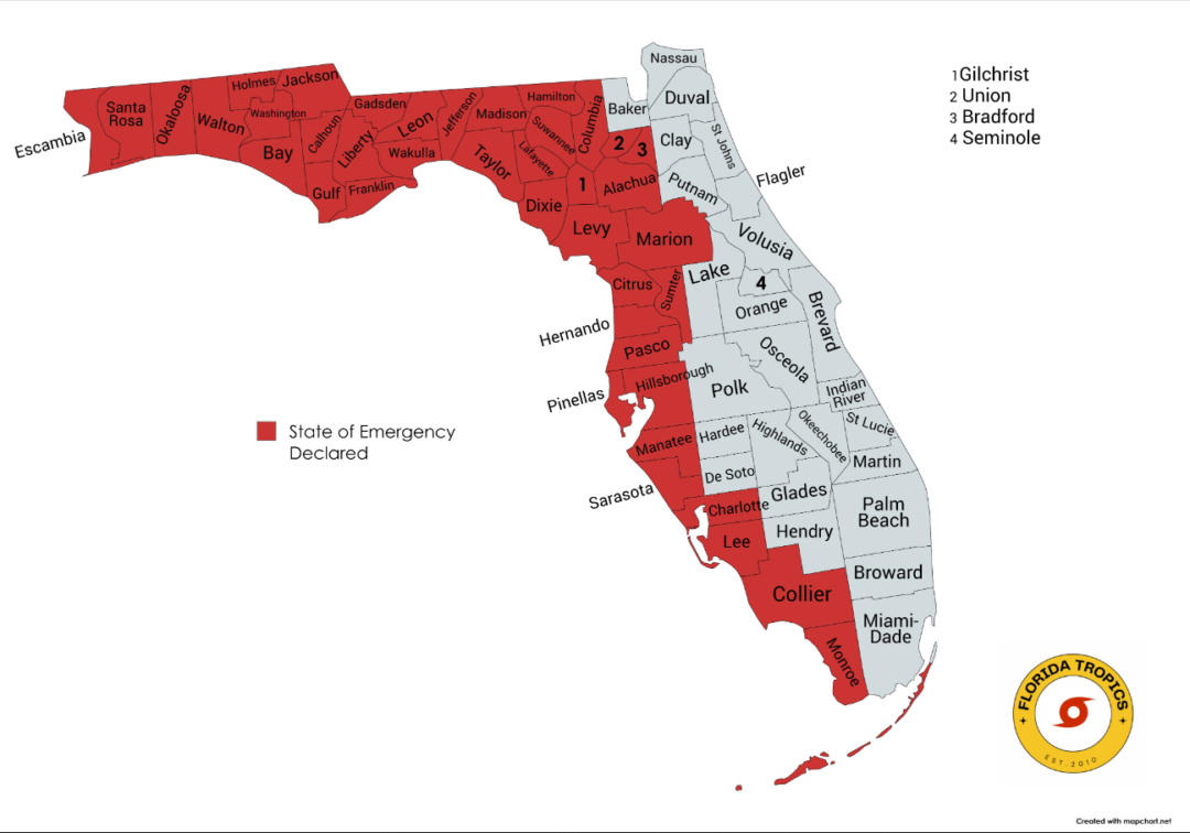 State Of Emergency Declared In Florida Counties Wkgc Fm Public Radio 1108