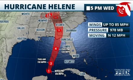 Helene is forecast to be at least category 4 at landfall, T-24 hours