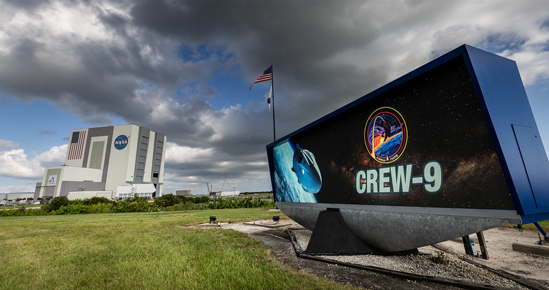 The historic countdown clock at Kennedy Space Center in Florida on Tuesday, Sept. 24, 2024 ahead of NASA's SpaceX Crew-9 launch.